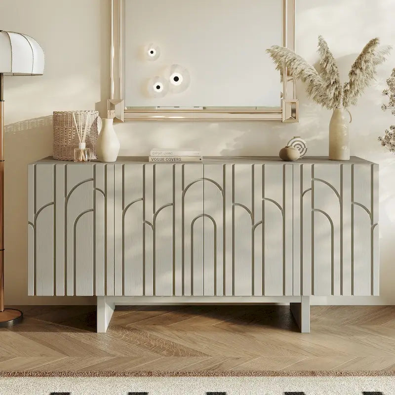 Modern Wood Storage Buffet Sideboard with 4 Doors