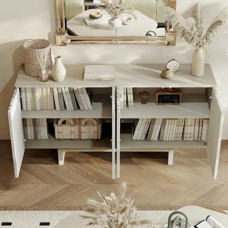 Modern Wood Storage Buffet Sideboard with 4 Doors