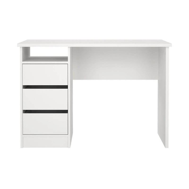 Wes Home Office Writing Desk with 3 Drawers and Open Shelf