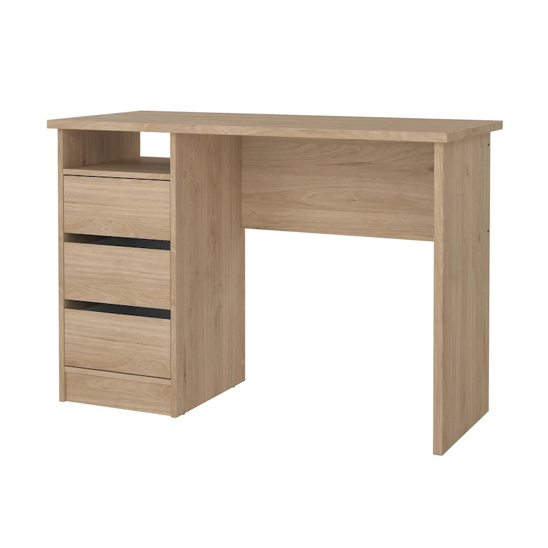 Wes Home Office Writing Desk with 3 Drawers and Open Shelf