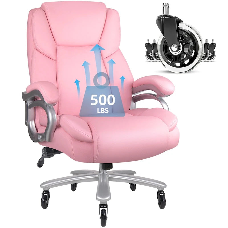 Big and Tall Executive Office Chair,500LBS Adjustable Lumbar Support Ergonomic Chair with High Back PU Leather Computer