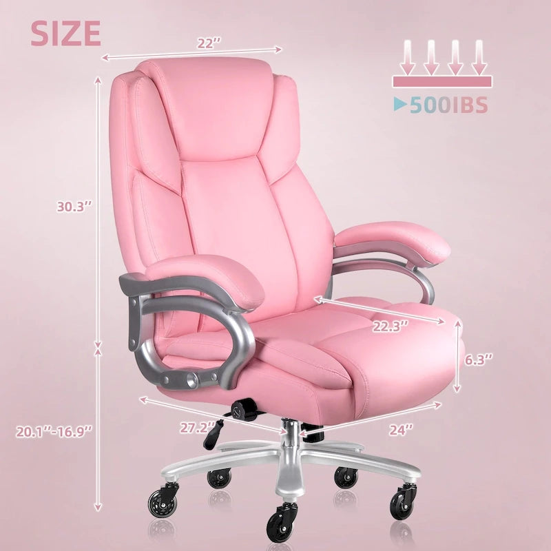 Big and Tall Executive Office Chair,500LBS Adjustable Lumbar Support Ergonomic Chair with High Back PU Leather Computer