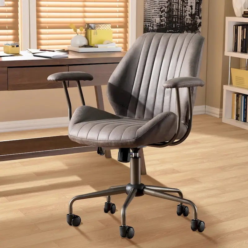 Suede Fabric Ergonomic Office Chair Desk Chair Lumbar Support