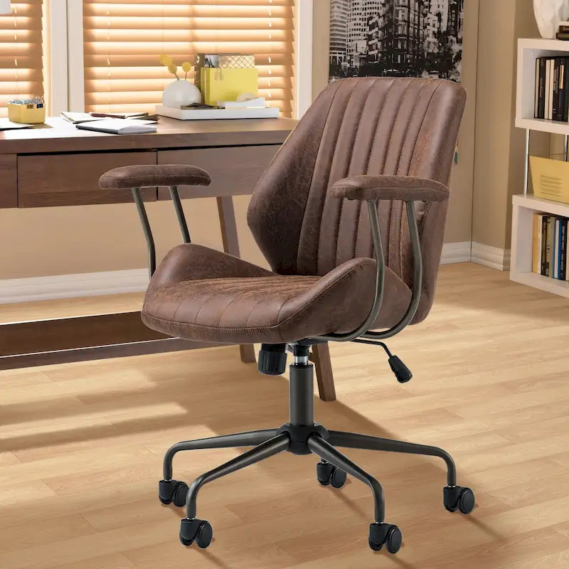 Suede Fabric Ergonomic Office Chair Desk Chair Lumbar Support