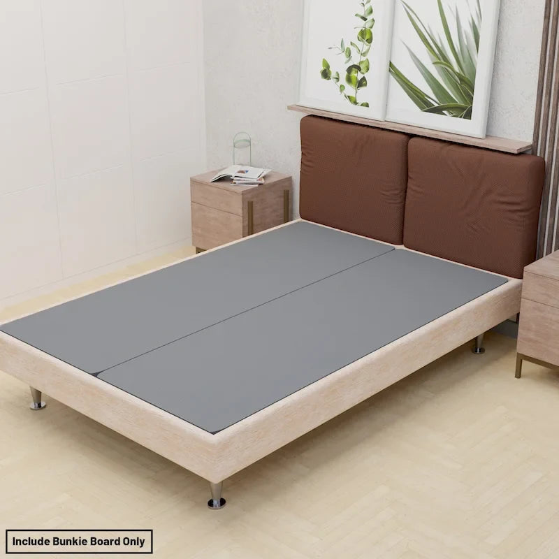 1.5-Inch Split Bunkie Board for Mattress/Bed Support - Fully Assembled, Improved Comfort and Support, Gray