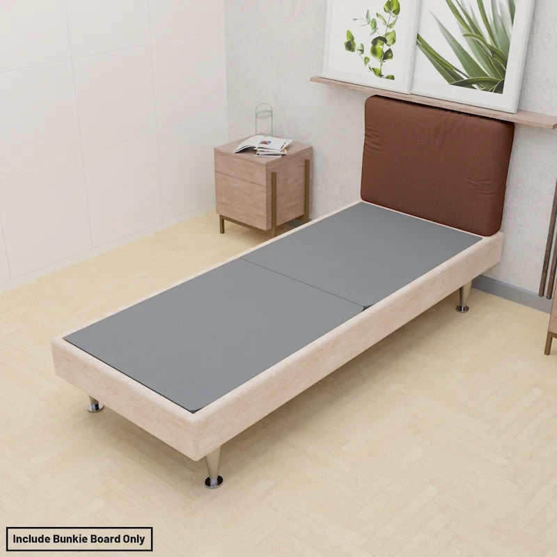 1.5-Inch Split Bunkie Board for Mattress/Bed Support - Fully Assembled, Improved Comfort and Support, Gray