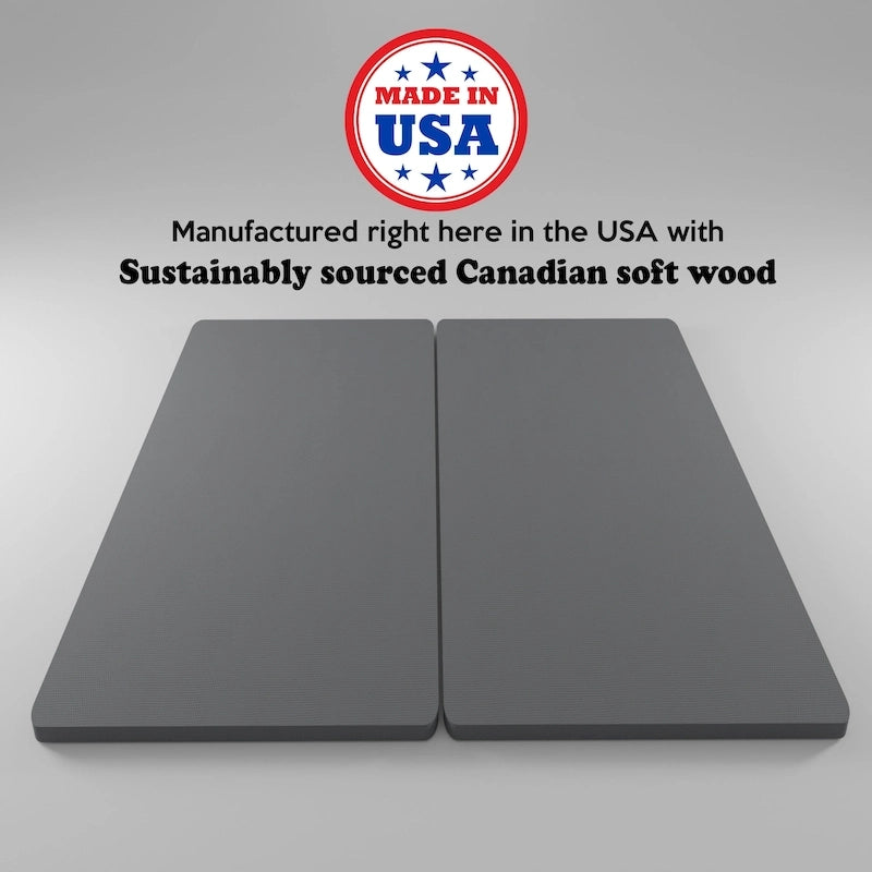 1.5-Inch Split Bunkie Board for Mattress/Bed Support - Fully Assembled, Improved Comfort and Support, Gray