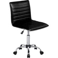 Adjustable Home Office Chair, Mid-Back Armless Ribbed Swivel Task Chair,Vanity Chair for Small Space, Livingroom Make-up