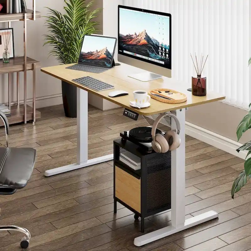 Height Adjustable Electric Standing Desk Sit Stand Computer Stand up Desk with Splice Board