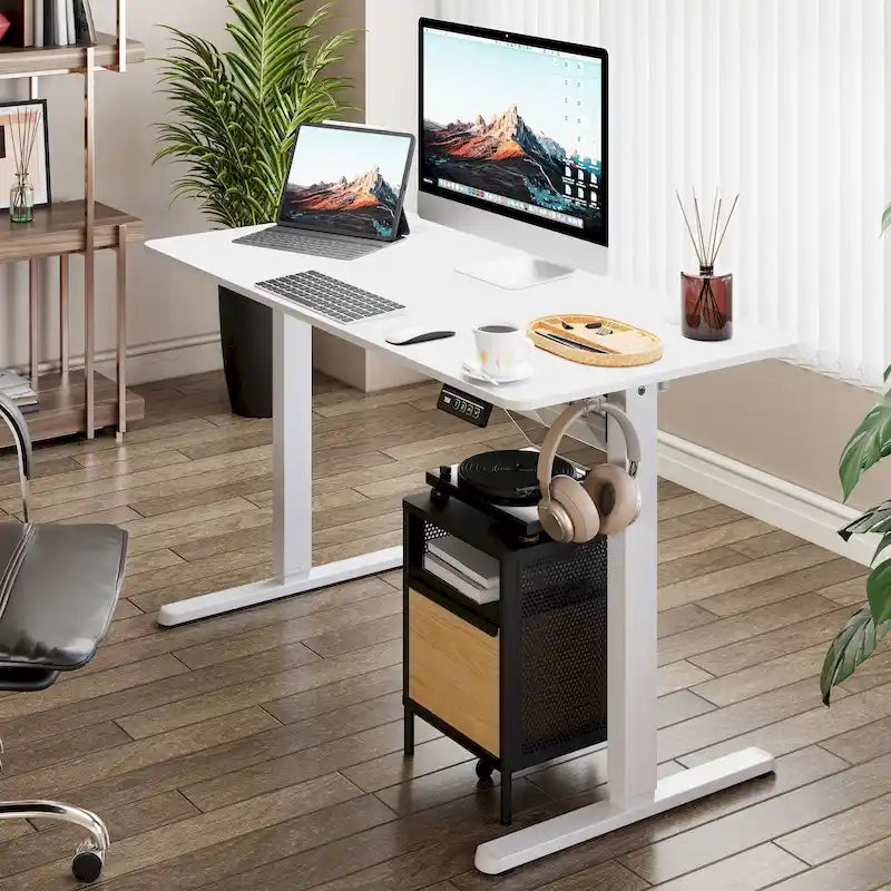 Height Adjustable Electric Standing Desk Sit Stand Computer Stand up Desk with Splice Board
