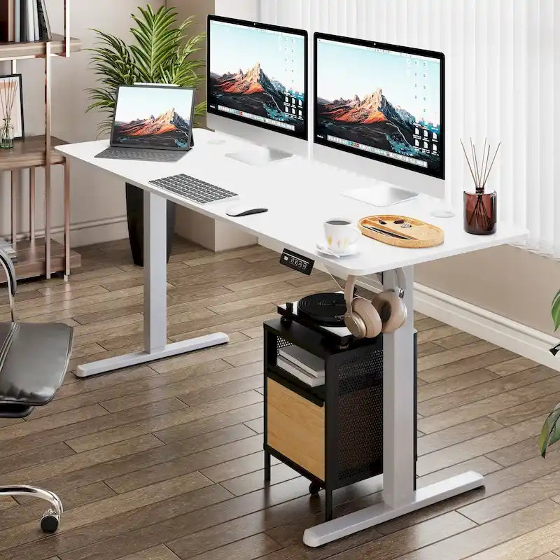 Height Adjustable Electric Standing Desk Sit Stand Computer Stand up Desk with Splice Board