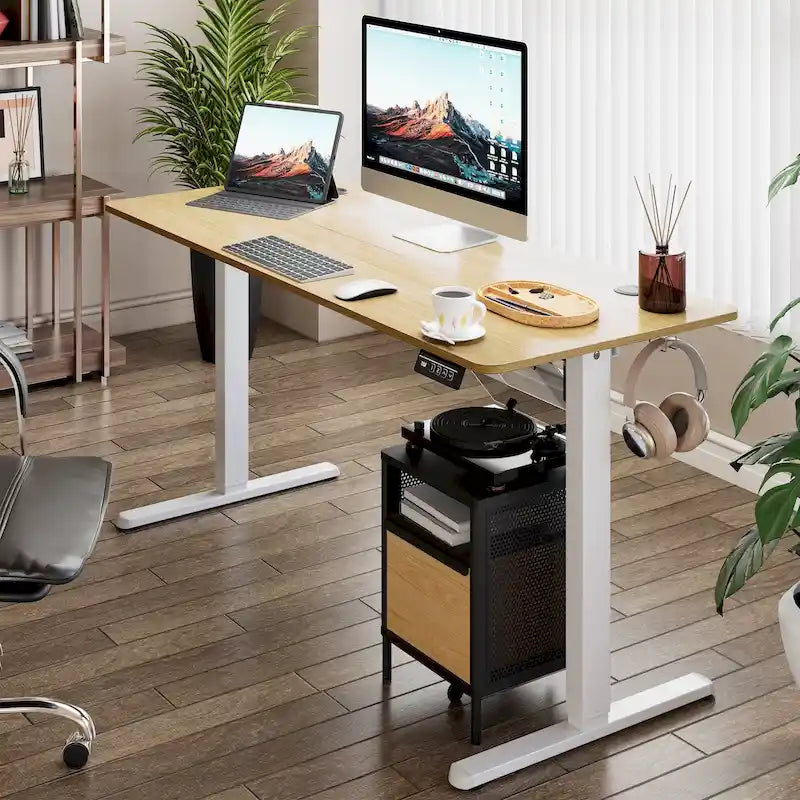 Height Adjustable Electric Standing Desk Sit Stand Computer Stand up Desk with Splice Board