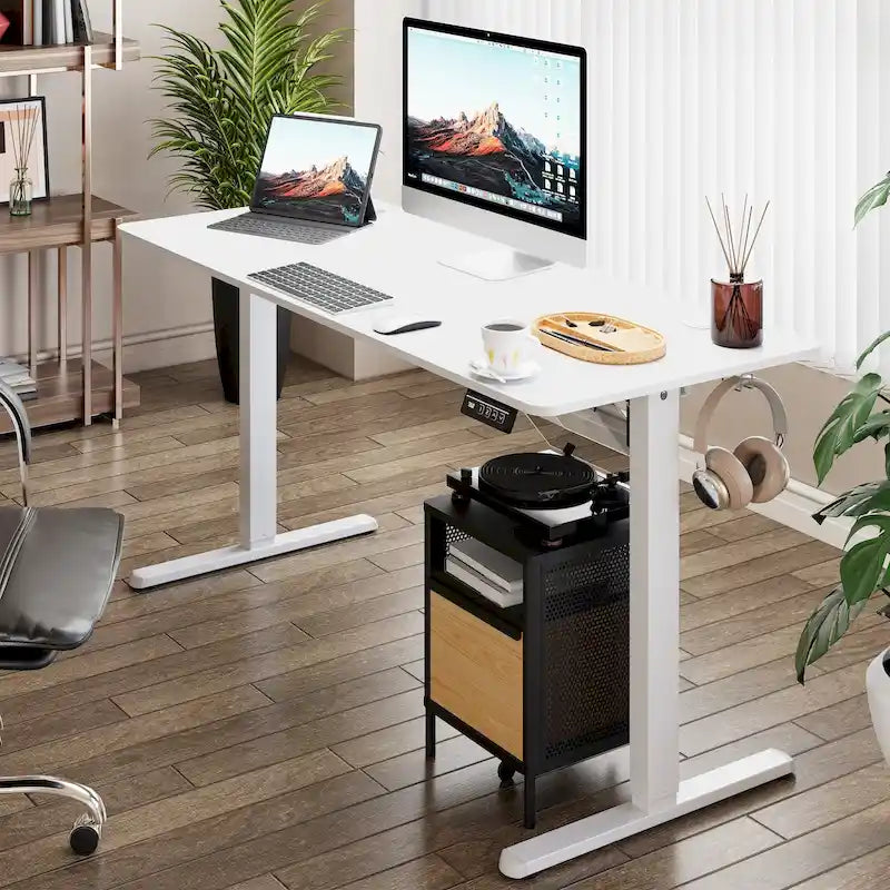 Height Adjustable Electric Standing Desk Sit Stand Computer Stand up Desk with Splice Board