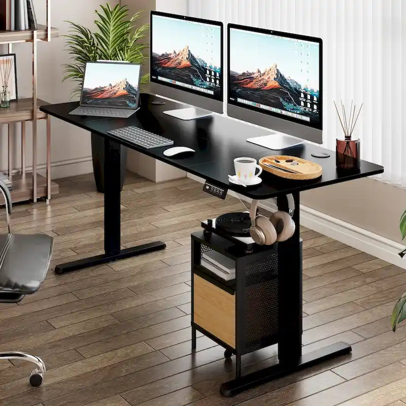 Height Adjustable Electric Standing Desk Sit Stand Computer Stand up Desk with Splice Board