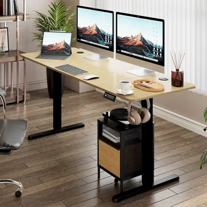 Height Adjustable Electric Standing Desk Sit Stand Computer Stand up Desk with Splice Board