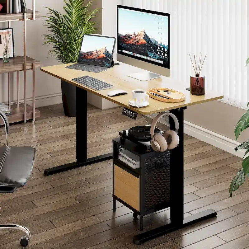 Height Adjustable Electric Standing Desk Sit Stand Computer Stand up Desk with Splice Board