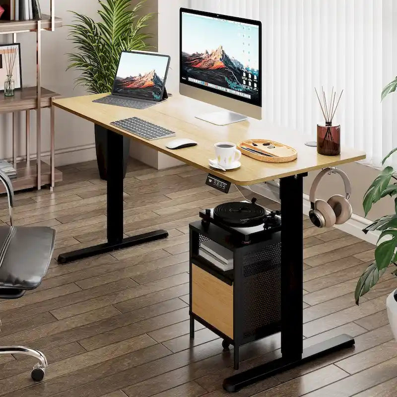 Height Adjustable Electric Standing Desk Sit Stand Computer Stand up Desk with Splice Board