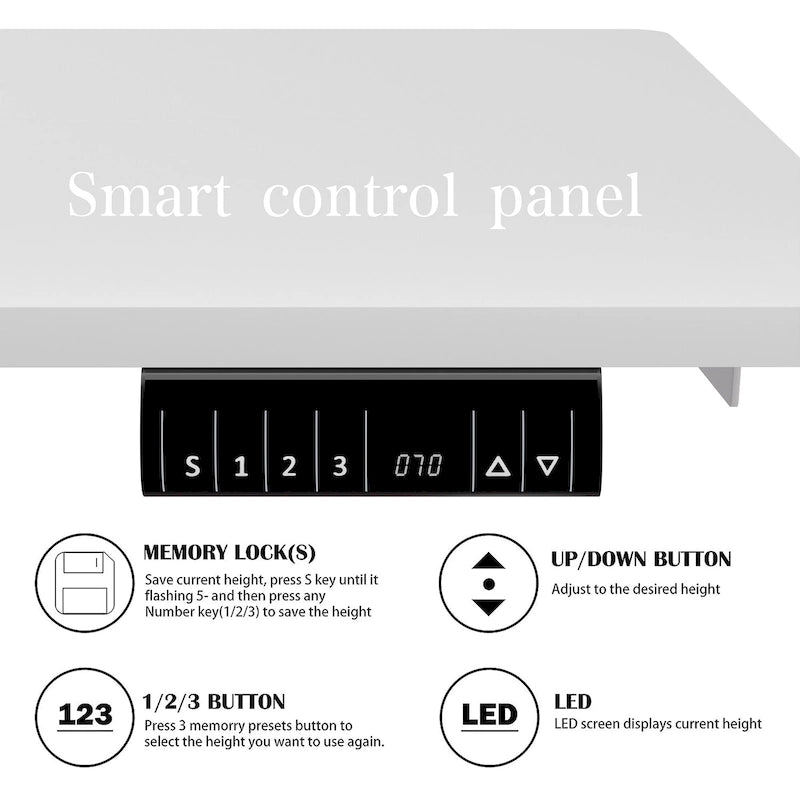 Height Adjustable Electric Standing Desk Sit Stand Computer Stand up Desk with Splice Board