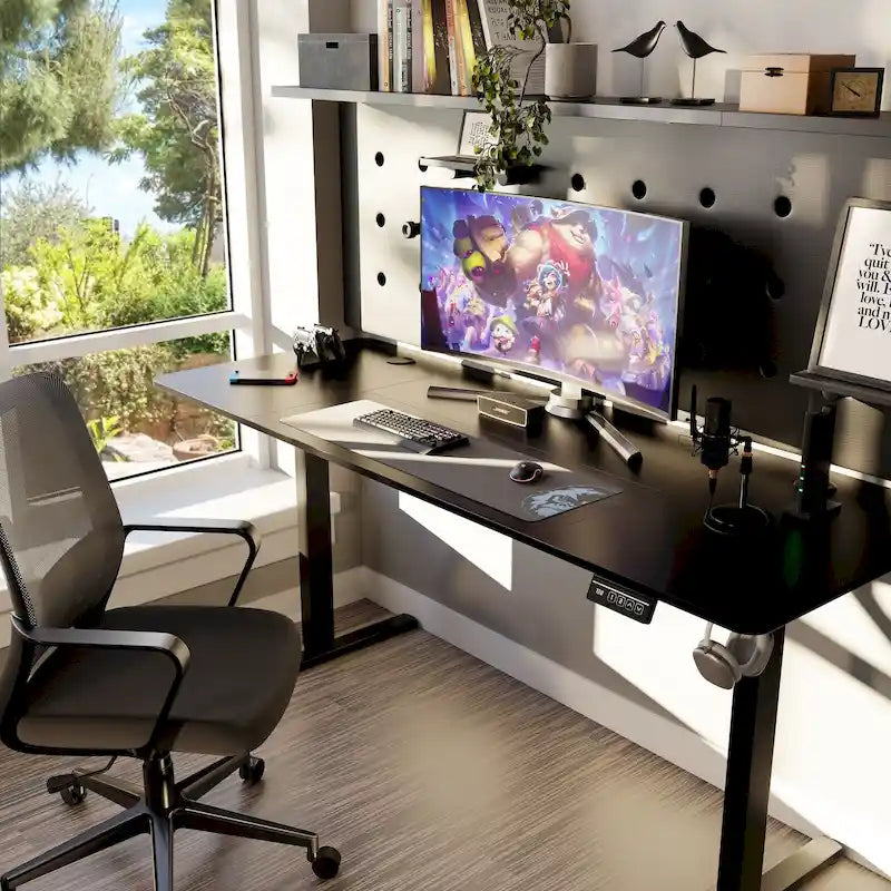 Height Adjustable Electric Standing Desk Sit Stand Computer Stand up Desk with Splice Board