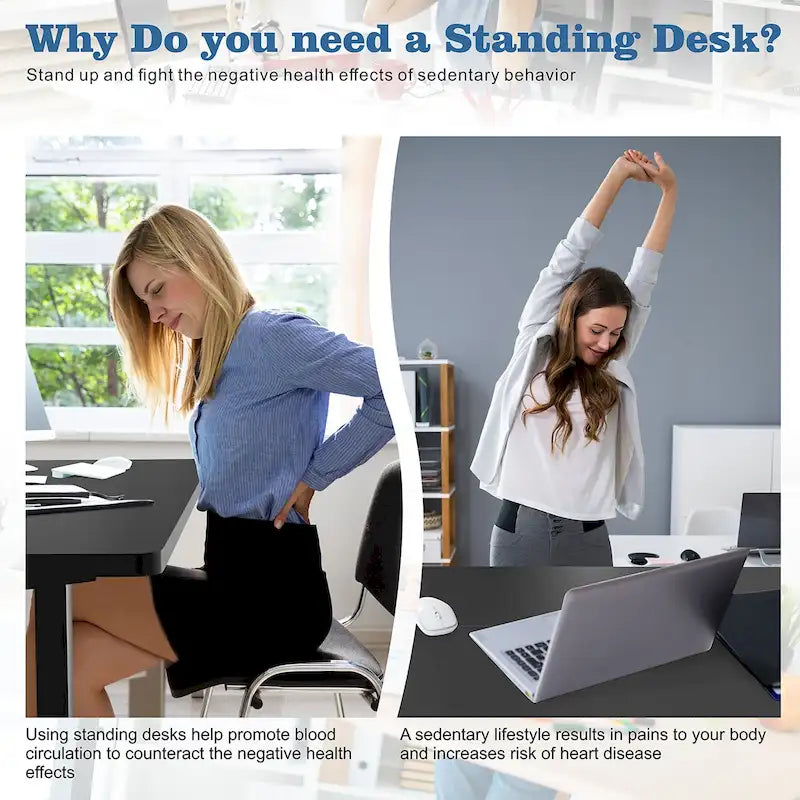 Height Adjustable Electric Standing Desk Sit Stand Computer Stand up Desk with Splice Board