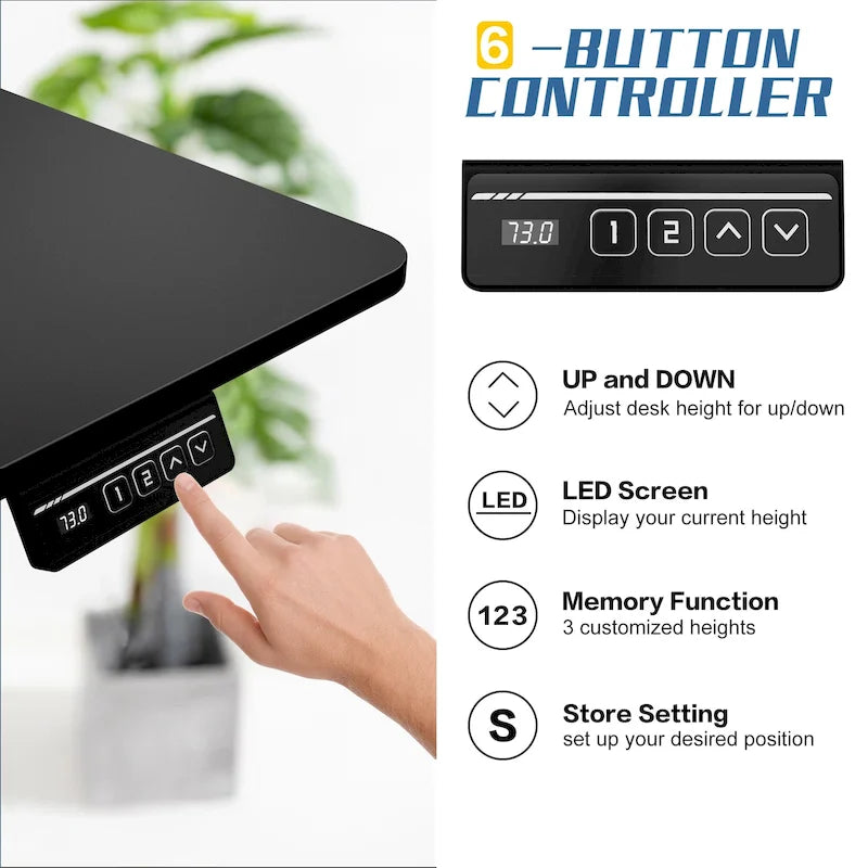 Height Adjustable Electric Standing Desk Sit Stand Computer Stand up Desk with Splice Board