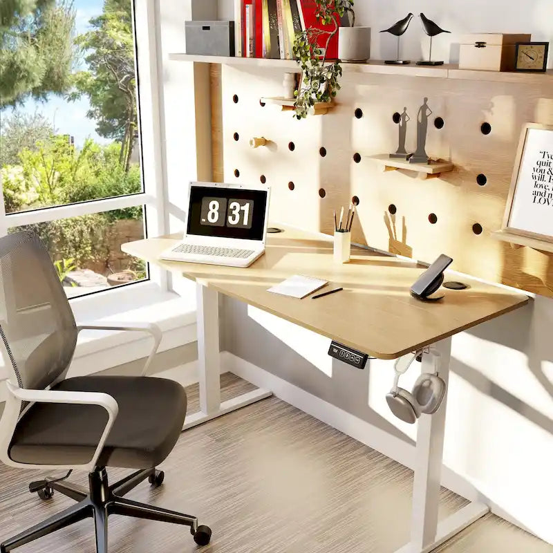 Height Adjustable Electric Standing Desk Sit Stand Computer Stand up Desk with Splice Board