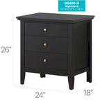 Hammond 3-Drawer Nightstand (26. H x 24. W x 18. D)