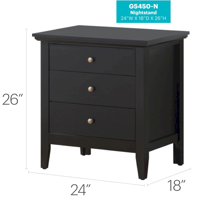 Hammond 3-Drawer Nightstand (26. H x 24. W x 18. D)