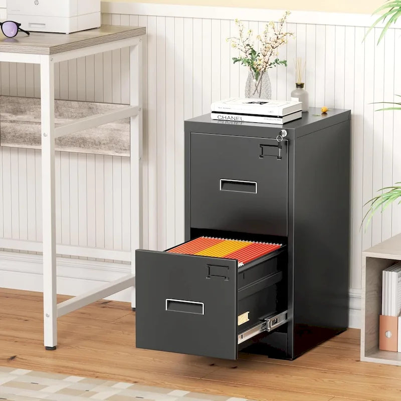 2 Drawer Vertical File Cabinet with Lock for Home Office