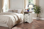 18 Farmhouse Nightstand with Charging Station, End Table,Side Table